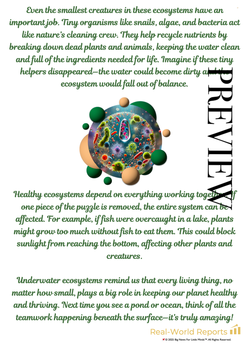 Aquatic Ecosystem in a Bottle Project: Complete Lesson, Worksheets & Answers
