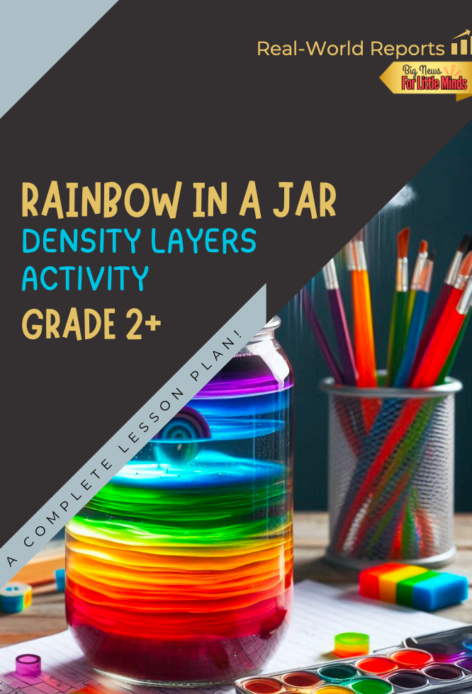 Rainbow in a Jar STEM Experiment: Complete Lesson Plan & Worksheet! Grade 2+