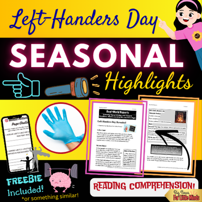 Left-Handers Day – Kids Mini Article & Activity Pack (August Learning)!
