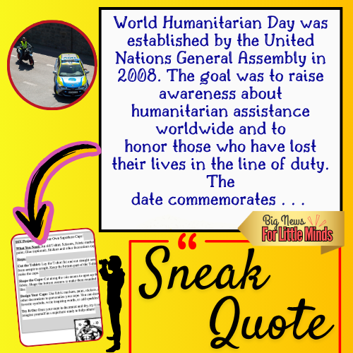 World Humanitarian Day – Kids Mini Article & Activity Pack (Ages 8–12) Reading Pack!