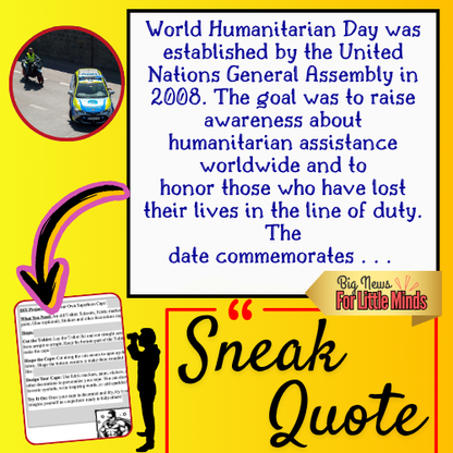 World Humanitarian Day – Kids Mini Article & Activity Pack (Ages 8–12) Reading Pack!