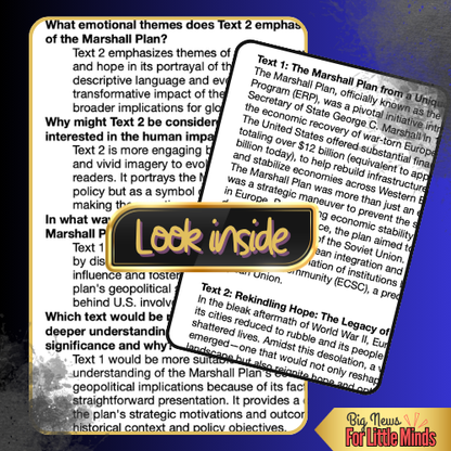 “The Marshall Plan” Compare & Contrast Texts with Author’s Point of View + Worksheet