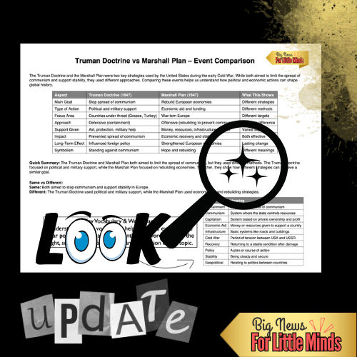 Compare & Contrast Texts on: Truman Doctrine & Marshall Plan: Analysis & Worksheet!