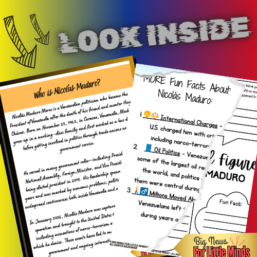 Nicolás Maduro: The Man Behind the Headlines in 2026! Kids Info Pack & Worksheets