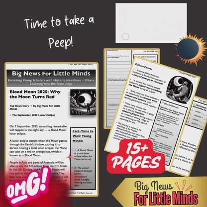 Blood Moon 2025: Meaning of the Red Glow in Kids' Article Pack & Freebie Worksheets
