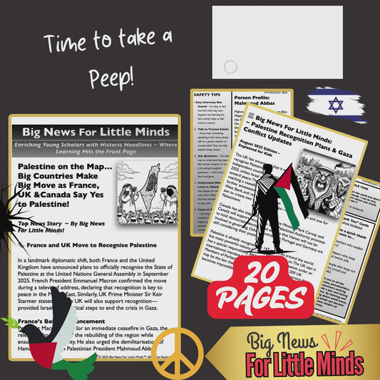 Palestine Recognition by France, UK & Canada + USA's Stance! Kids' Article Pack