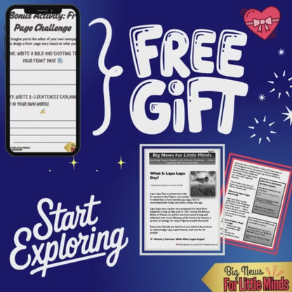 Lapu-Lapu Day on April 27th: Who Was Lapu-Lapu? Kids Article Pack with FREEBIES!