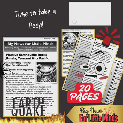 Massive Earthquake Rocks Russia, Tsunami Hits US & the Pacific: Kids' Article Pack!