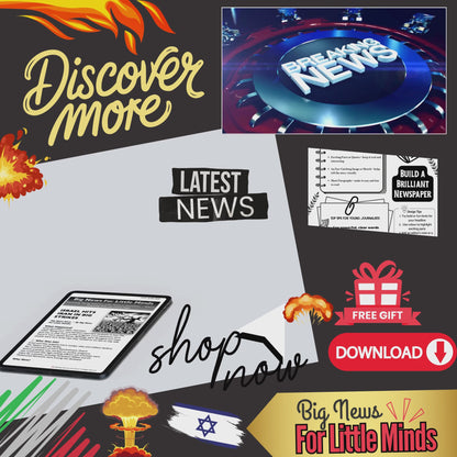 Israel Strikes Iran 2025: Big Blasts, War Warnings in Kids Article Pack with Freebies to Complete!