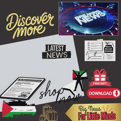 Greta’s Aid Trip to Gaza Interrupted: Kids Article Pack & FREEBIES Worksheets x2