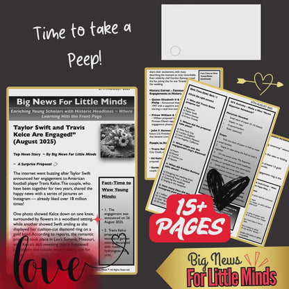 Taylor Swift Says Yes & is Engaged to Travis Kelce! Kids Article Pack & Freebie Worksheets!