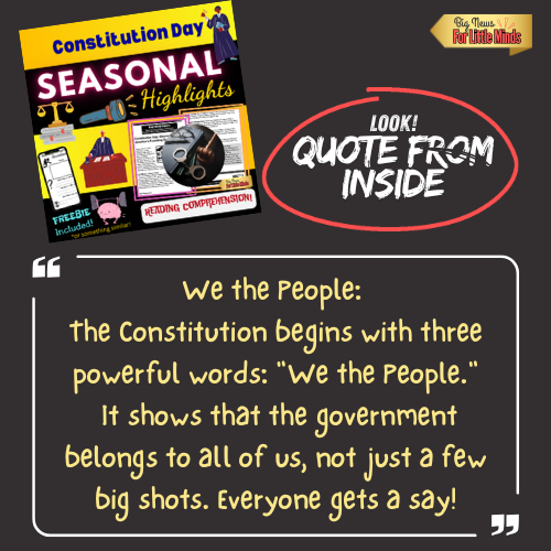 Constitution Day in USA: Kids Article, Activities & Reading Worksheets! Lesson Pack