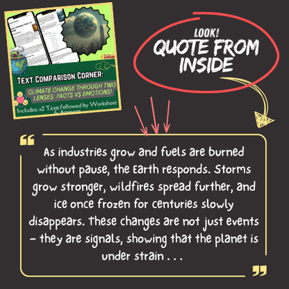 Earth Day Reflection: Compare & Contrast Climate Change: Facts vs Feelings (Package)