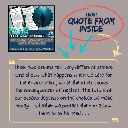 Clean vs Polluted Oceans: Compare & Contrast Pack: World Ocean Day & Earth Day!