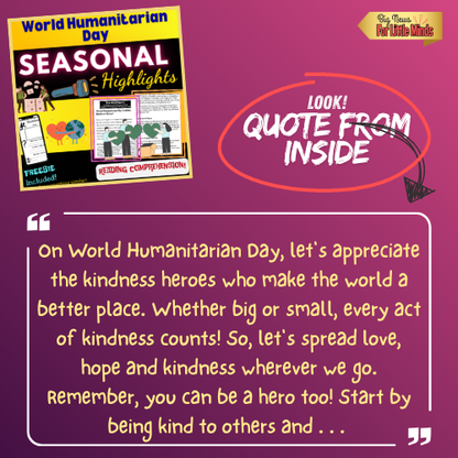 World Humanitarian Day Article: Meet Inspiring People Who Help Others! Mini Lesson